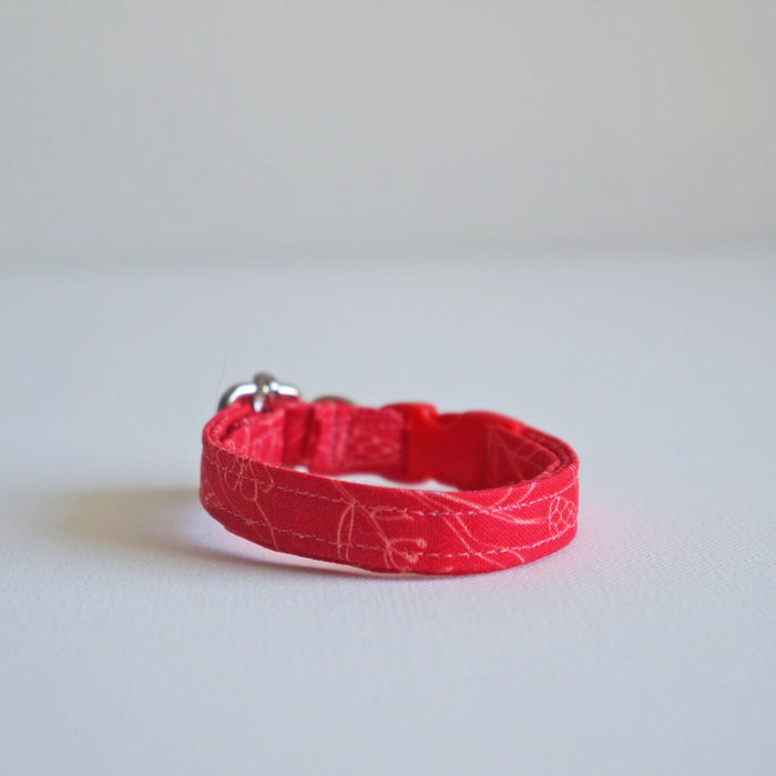 Red Floral Cat Collar