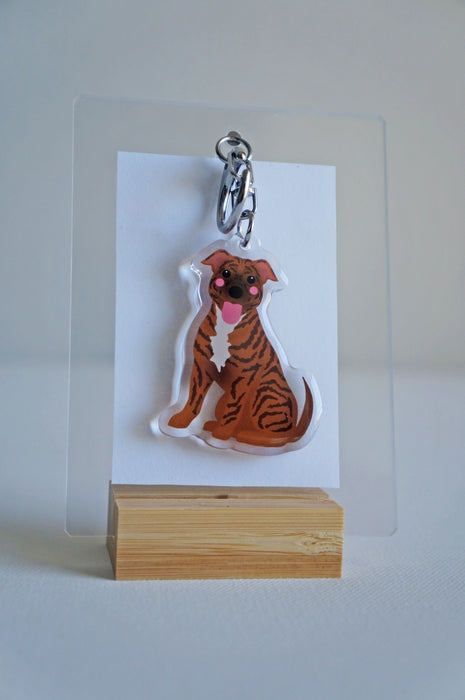 Pitbull Epoxy Keychain