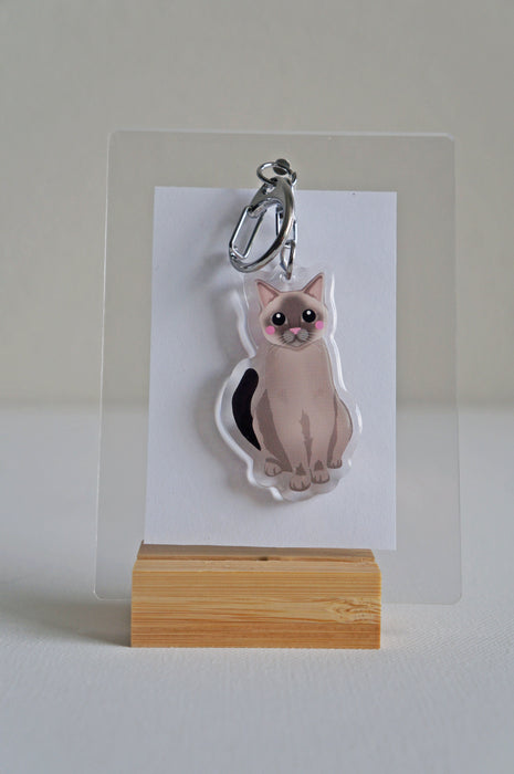 Siamese Cat Epoxy Keychain