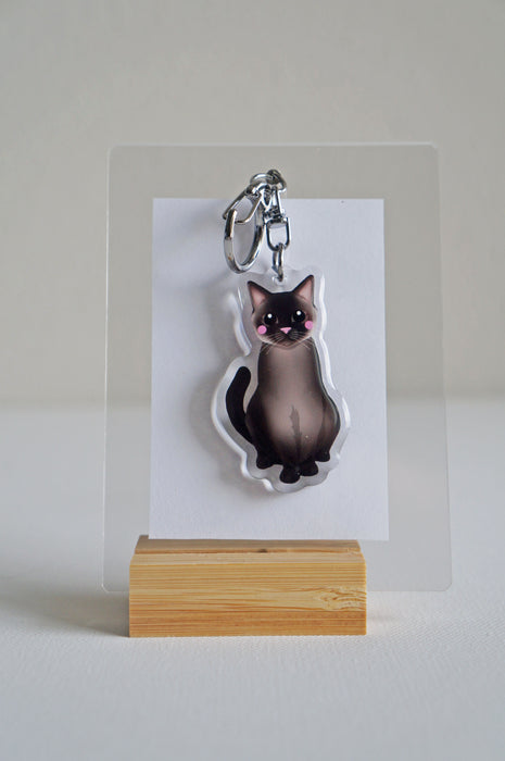 Siamese Cat Epoxy Keychain
