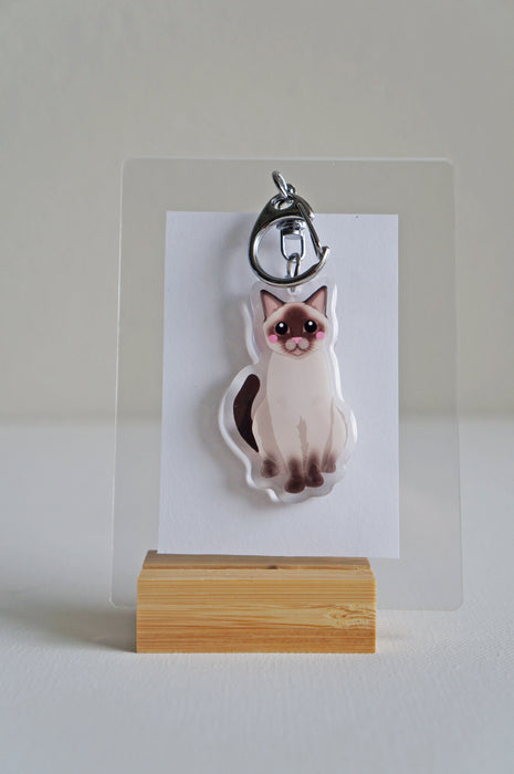 Siamese Cat Epoxy Keychain