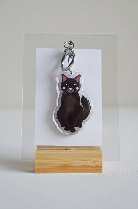 Black Cat Epoxy Keychain