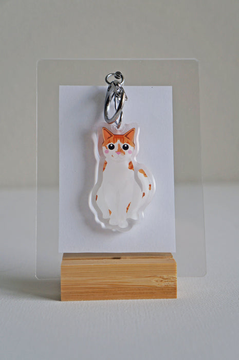 Orange Tabby Cat Epoxy Keychain