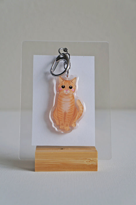 Orange Tabby Cat Epoxy Keychain
