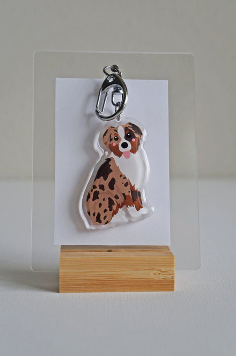 Australian Shepherd Epoxy Keychain