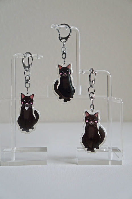 Black Cat Epoxy Keychain