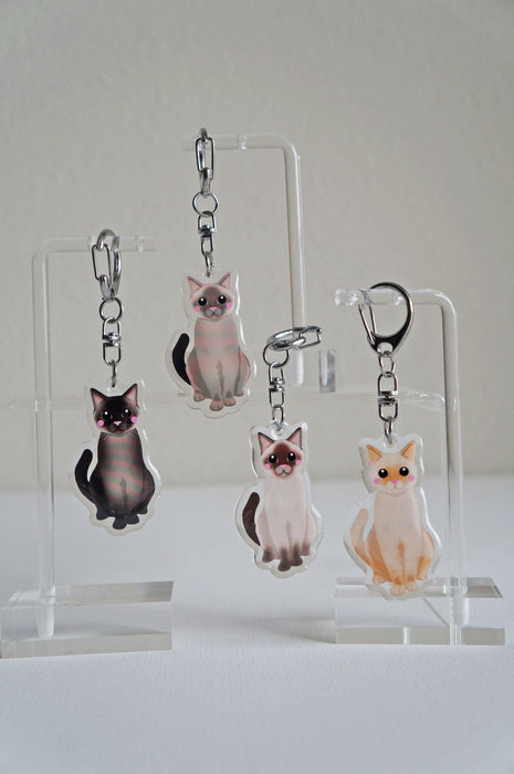 Siamese Cat Epoxy Keychain
