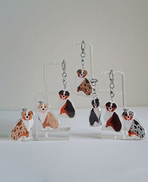 Australian Shepherd Epoxy Keychain