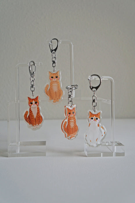 Orange Tabby Cat Epoxy Keychain