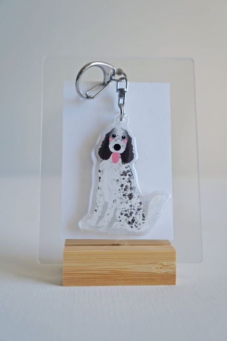 English Setter Epoxy Keychain