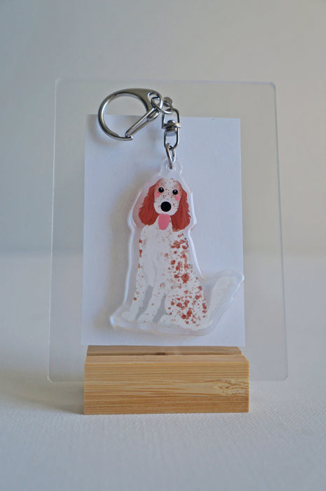 English Setter Epoxy Keychain