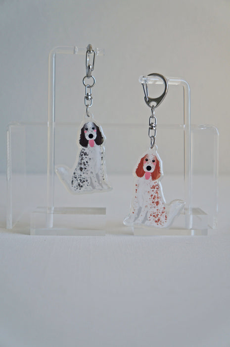 English Setter Epoxy Keychain