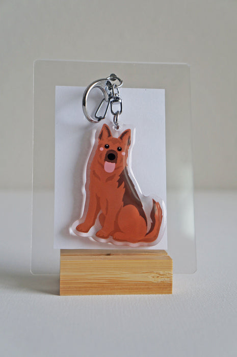 German Shepherd Epoxy Keychain