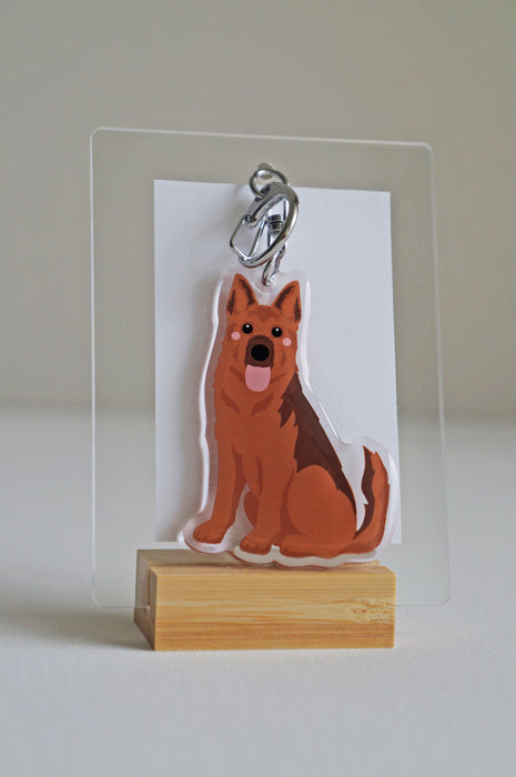 German Shepherd Epoxy Keychain