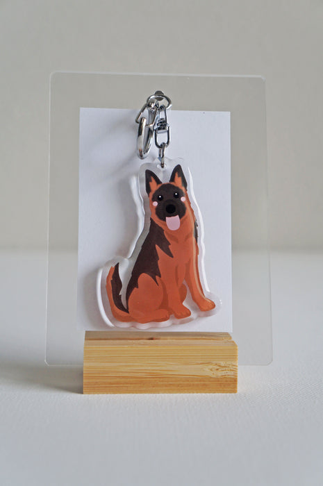 German Shepherd Epoxy Keychain