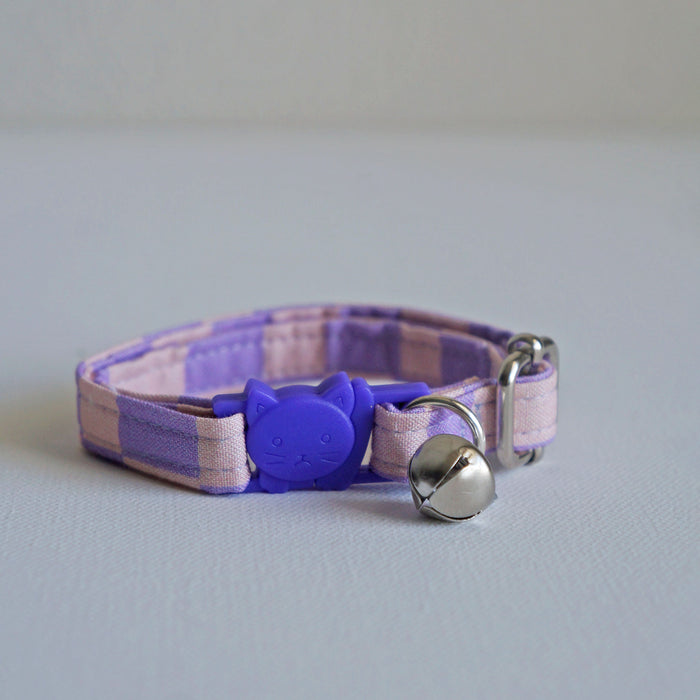 Lilac Checkered Cat Collar