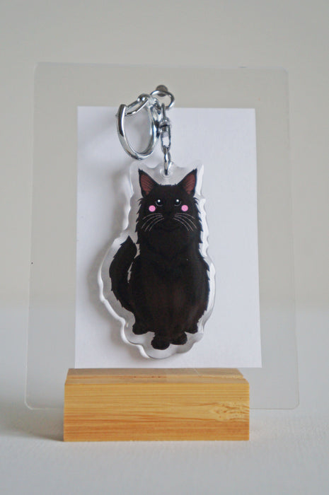 Maine Coon Cat Epoxy Keychain