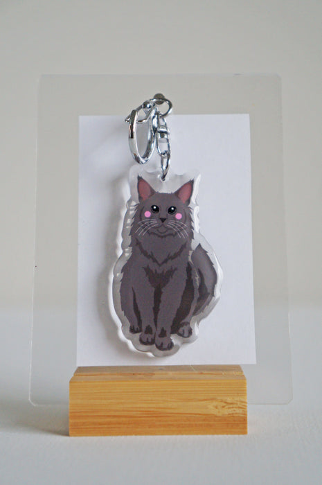 Maine Coon Cat Epoxy Keychain