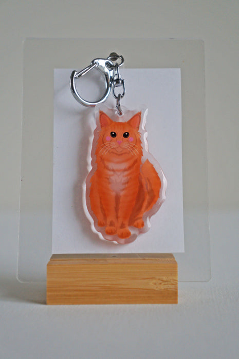 Maine Coon Cat Epoxy Keychain