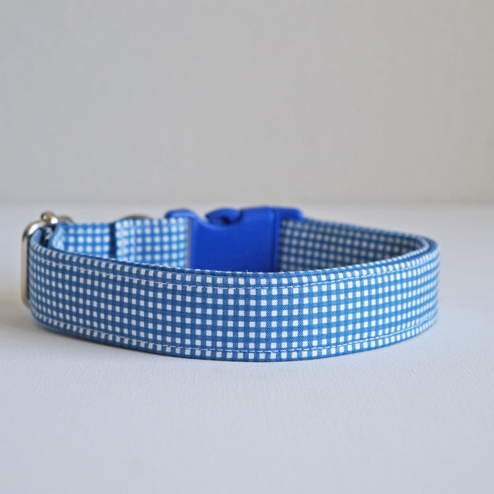 Navy Grid Dog Collar
