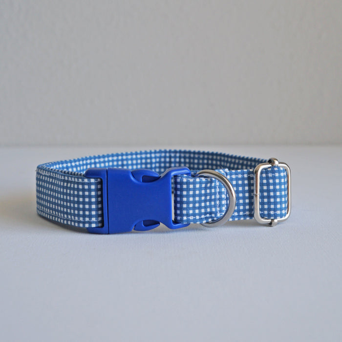 Navy Grid Dog Collar