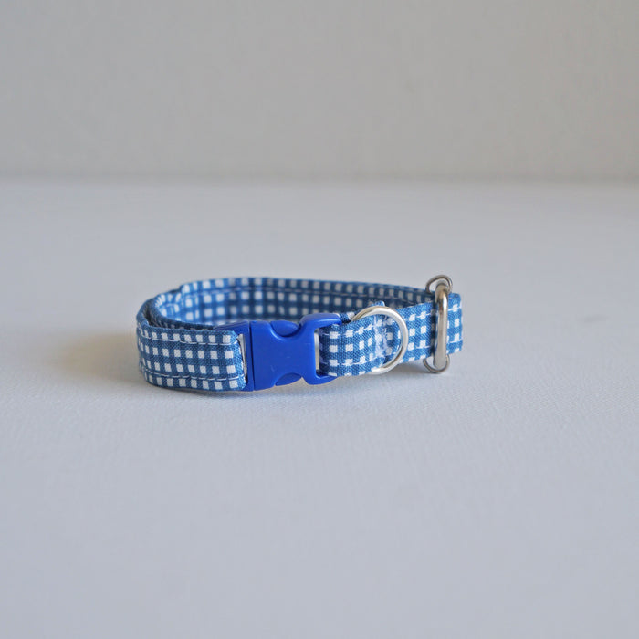 Navy Grid Dog Collar