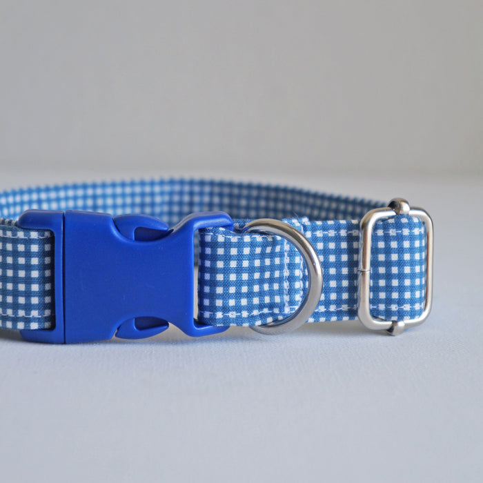 Navy Grid Dog Collar