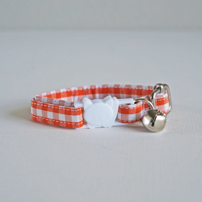 Orange Plaid Cat Collar