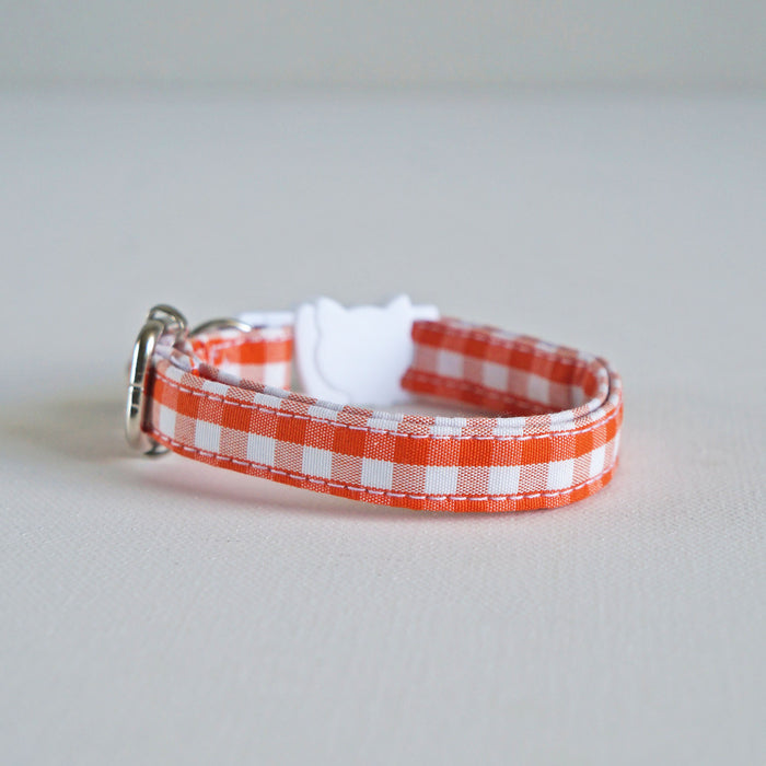 Orange Plaid Cat Collar