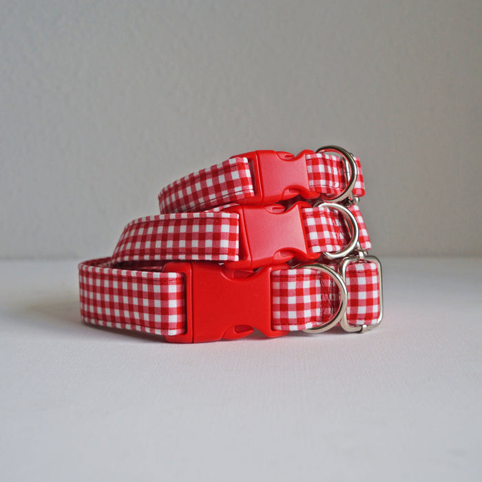 Red Plaid Dog Collar