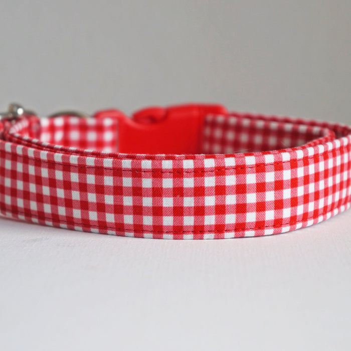Red Plaid Dog Collar