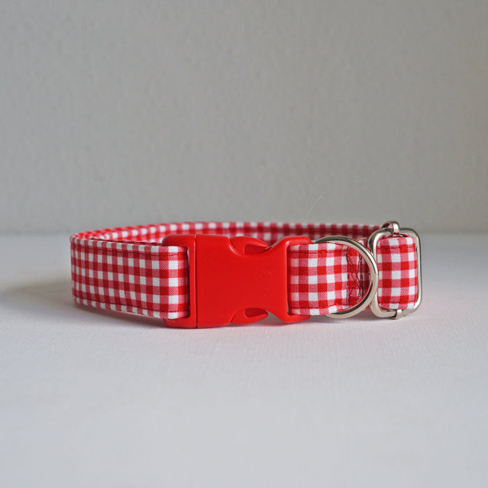 Red Plaid Dog Collar