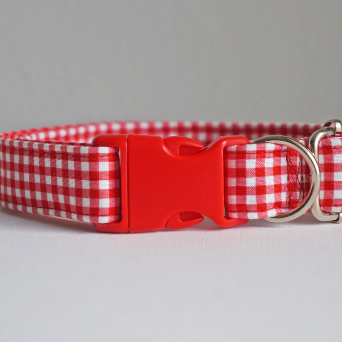 Red Plaid Dog Collar