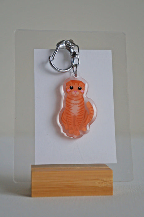 Scottish Fold Cat Epoxy Keychain