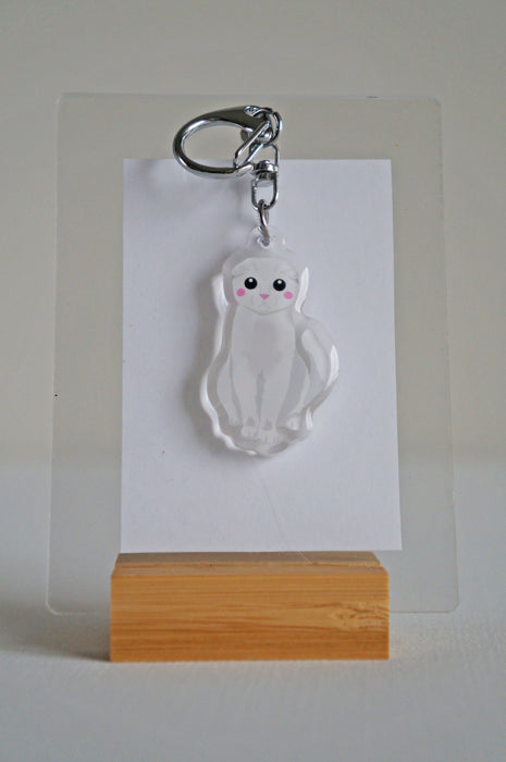 Scottish Fold Cat Epoxy Keychain