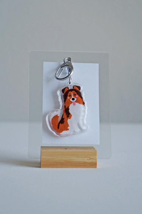 Sheltie Epoxy Keychain