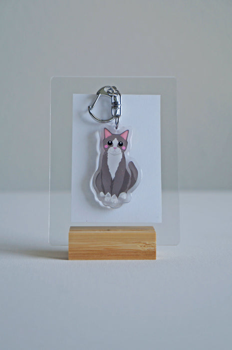 Tuxedo Cat Epoxy Keychain
