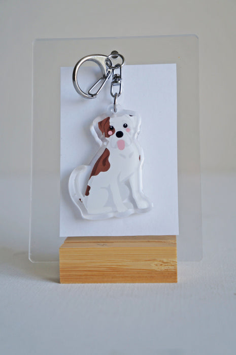American Bulldog Epoxy Keychain