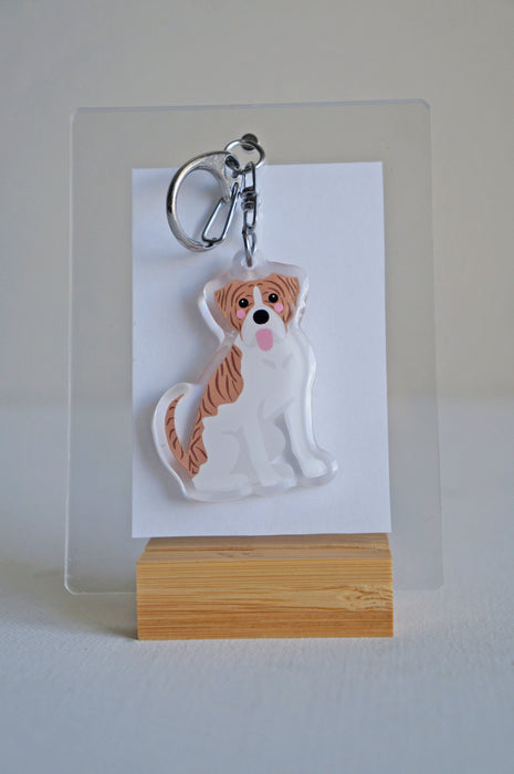 American Bulldog Epoxy Keychain