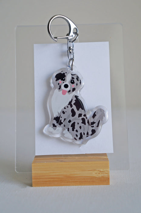 Australian Shepherd Epoxy Keychain