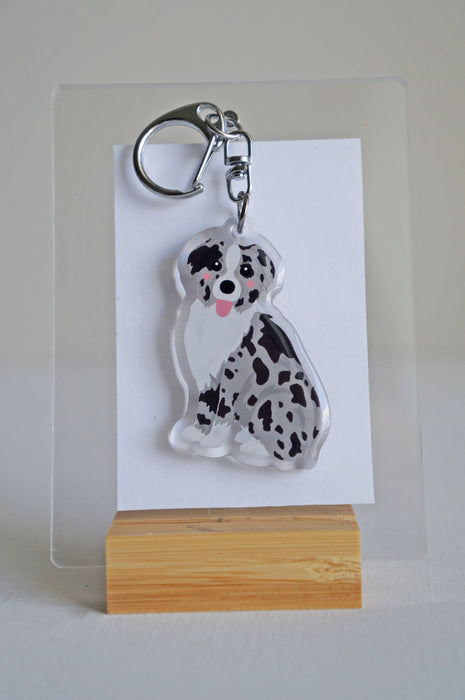 Australian Shepherd Epoxy Keychain