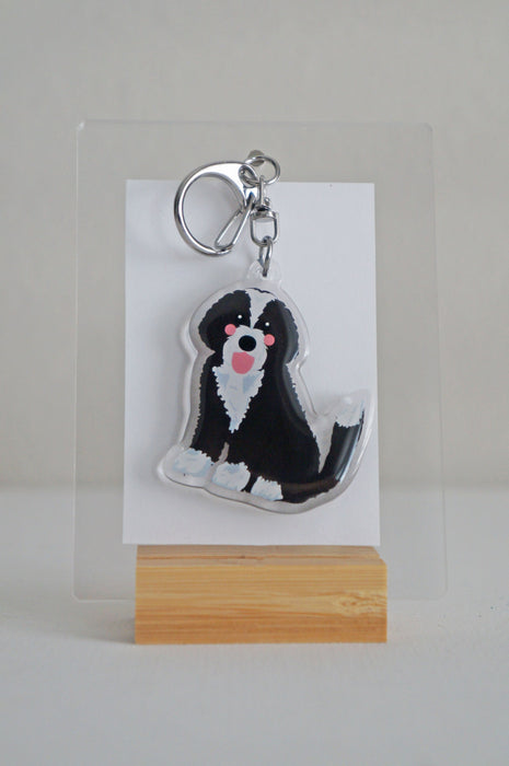 Bernedoodle Epoxy Keychain