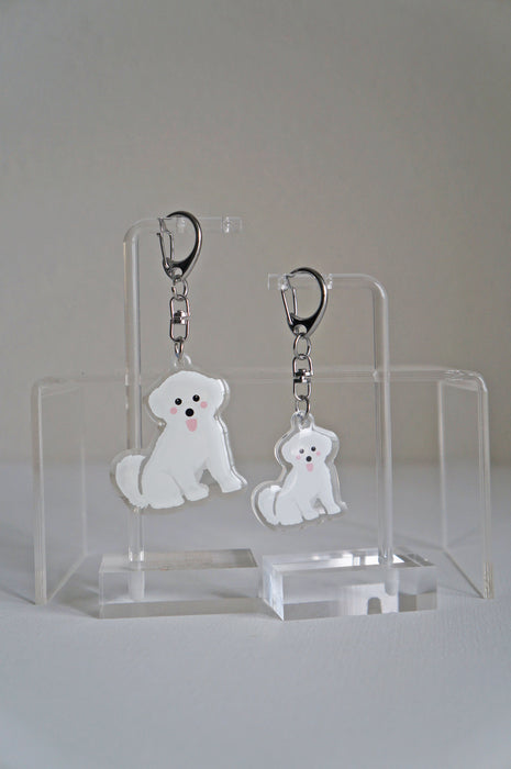 Bichon Frise Epoxy Keychain