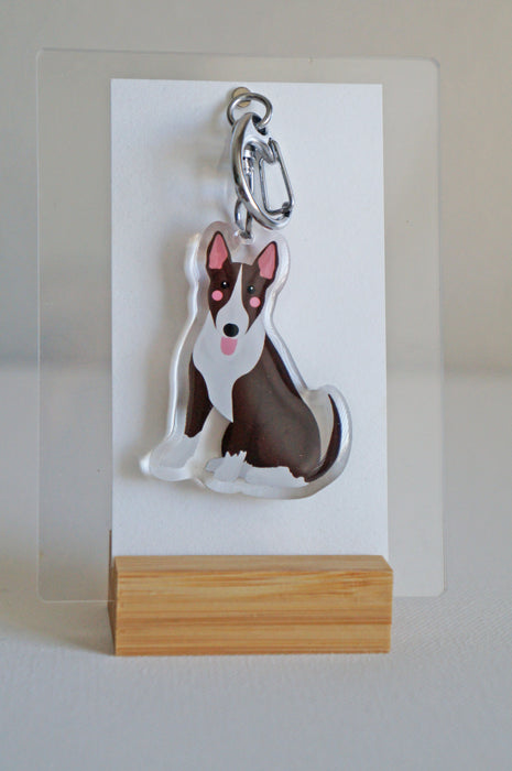 Bull Terrier Epoxy Keychain