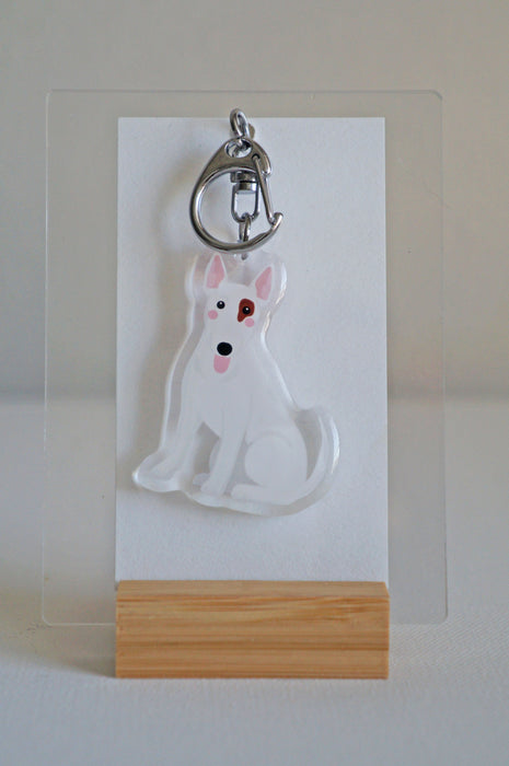 Bull Terrier Epoxy Keychain