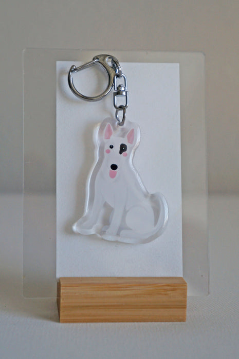 Bull Terrier Epoxy Keychain