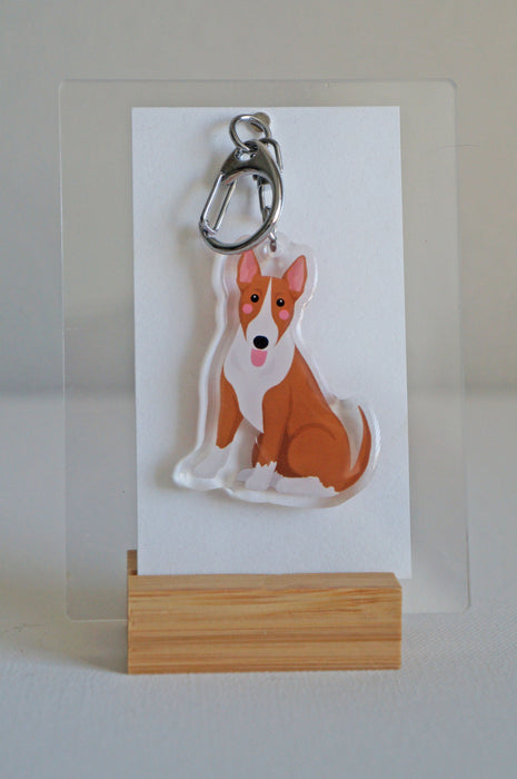 Bull Terrier Epoxy Keychain