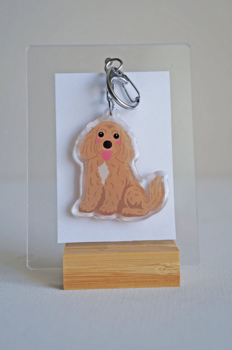 Cockapoo Epoxy Keychain