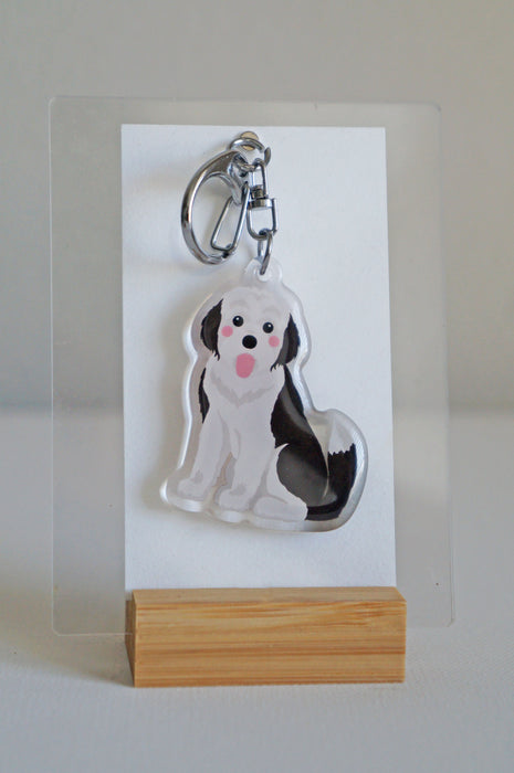 English Sheepdog Epoxy Keychain