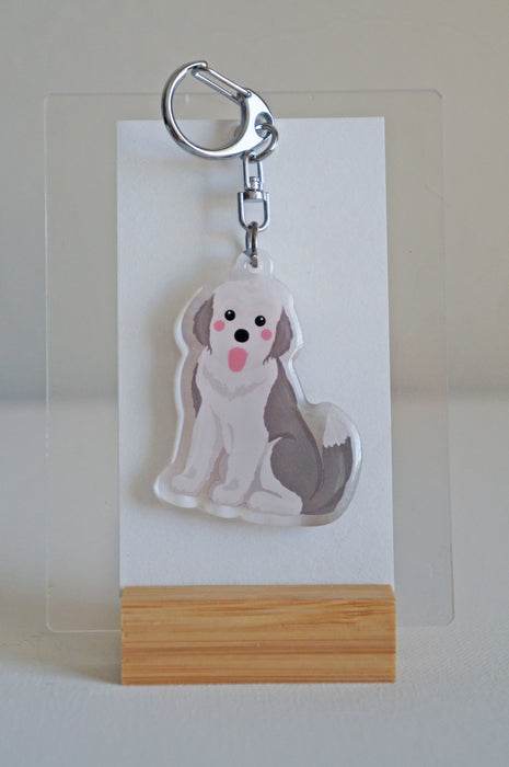 English Sheepdog Epoxy Keychain
